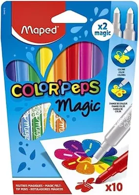 Imagen del producto de 10 rotuladores MAGIC COLOR'PEPS (de los cuales 2 son lavables)