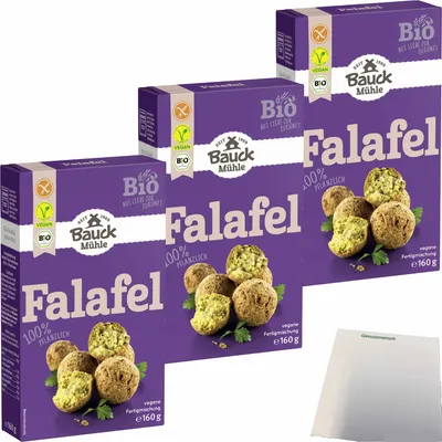 Produktbild von Bauck  Falafel Fertigmischung 3er Pack (3x160g Packung) + usy Block