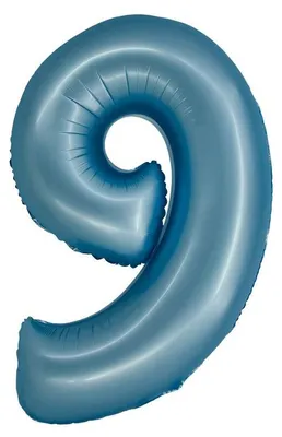 Produktbild von XL Folienballon blau matt Zahl 9