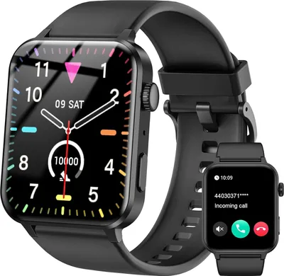 Produktbild von Smartwatch Damen Herren 1,85 Zoll Uhren Fitness mit Schrittzähler Herzfrequenzmesser Schlafmonitor Fitness Tracker Wasserdicht Bluetooth iOS Android