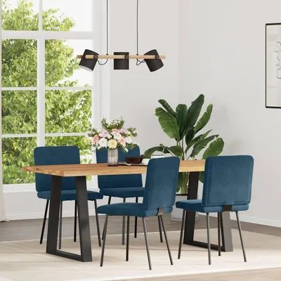 Produktbild von vidaXL Esszimmerstühle 4 Stk. Blau Samt