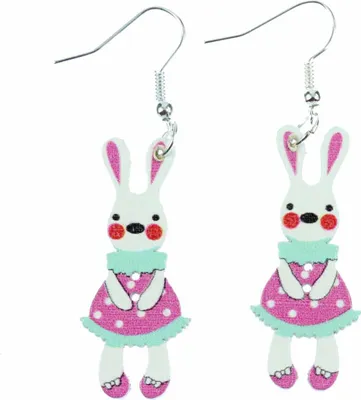 Produktbild von Osterhase Ostern Ohrringe Miniblings Hänger Osterhäschen Hase Häschen Bunny rosa