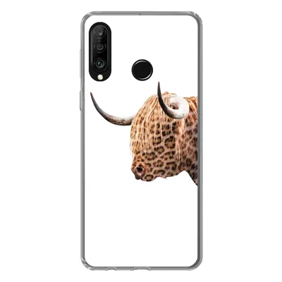 Produktbild von MuchoWow® Handyhülle Schutzhülle Hülle für Huawei P30 Lite Schottischer Highlander - Panther - Weiß Silikon Softcase Handy Hülle - Handyhülle