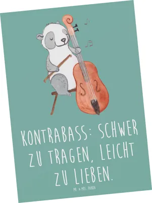 Produktbild von Mr. & Mrs. Panda Postkarte Kontrabass Liebe - Meeresbrise - Geschenk, Instrument, bildkarte, Musiker, Postkarten, Musik, Jazzbands, Ansichtskarte, Ansichtskarten, Lernen