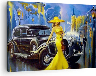 Produktbild von Bild auf Leinwand - Leinwandbild - frau retro stil - 70x50cm - Wand Bild - Wanddeko - Wandbilder - Leinwanddruck - Bilder - Kunstdruck - Wanddekoration - Leinwand bilder - Wandkunst - AA70x50-3449