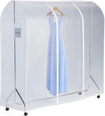 Image de Housse transparente pour penderie avec fermeture éclair - 184 cm x 165 cm x 60 cm