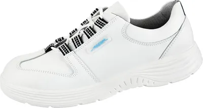 A white safety shoe is shown against a white background.