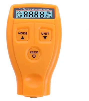 Image de Jauge d'épaisseur de peinture, jauge d'épaisseur de revêtement, jauge de profondeur de peinture avec écran LCD rétroéclairé (orange)