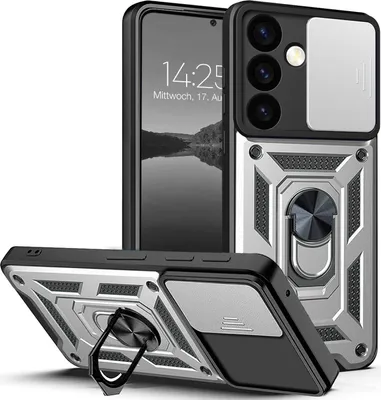 Produktbild von Armor Handyhülle für Samsung Galaxy S24 Kameraschutz Handy Panzer Case Cover Schutzhülle Outdoor Farbe: Silber
