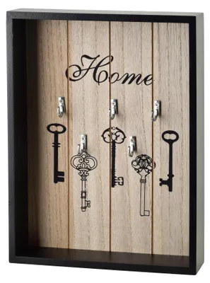 Produktbild von Schlüsselkasten Holz Stacy HOME 22x5x28,5 cm Schwarz 1 Stück