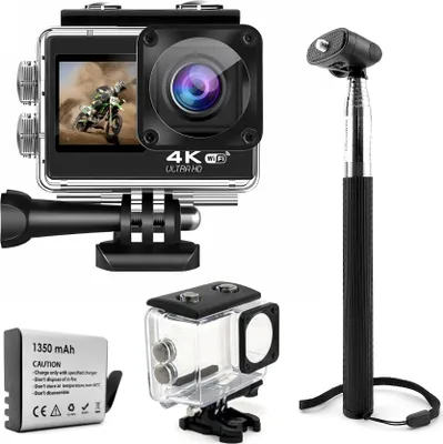 Zdjęcie produktu dla Kamera Sportowa 4K UHD 60FPS Akcesoria WiFi USB-C Pilot Wodoodporna Gomedia