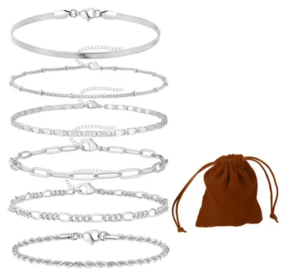 Productafbeelding van Armbandenset voor Dames - 6 Stuks - Hoogwaardige Rvs