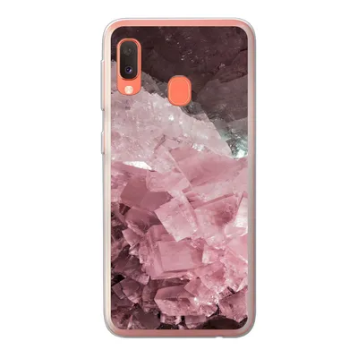 Produktbild von MuchoWow® Handyhülle Schutzhülle Hülle für Samsung Galaxy A20e Naturstein - Rosa - Kristall Silikon Softcase Handy Hülle - Abdeckung