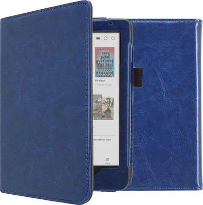 Productafbeelding van imoshion Vegan Leather Bookcase voor de Kobo Clara Colour / BW - Donkerblauw