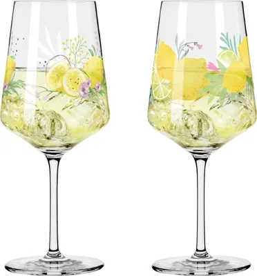 Immagine prodotto di Ritzenhoff 2931020 Set di 2 bicchieri da aperitivo #19, #20 SOMMERTAU Limoncello di A. Vasconcelos e C. Kordes 2024 in confezione regalo