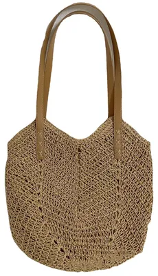 Produktbild von Strohtasche für Damen, Sommer-Strandtasche, weiche Tragetasche, große Rattan-Schultertasche für den Urlaub