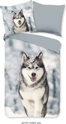 Produktbild von Good Morning Bettwäsche Husky - 135x200 cm - Flanell/ Biber