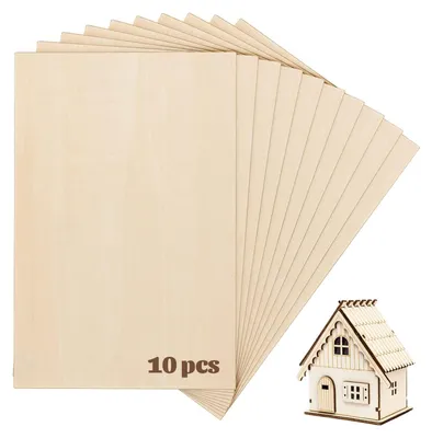 Imagen del producto de Juego de 10 láminas de balsa, 300 x 200 x 1,5 mm, para manualidades y modelismo