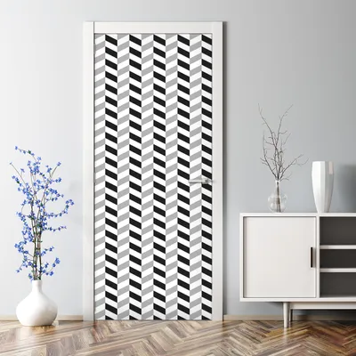 Produktbild von Dekorative Türtato Wandtattoo selbstklebend Klebefolie Türposter Fischgrätenmuster 77 x 200 cm