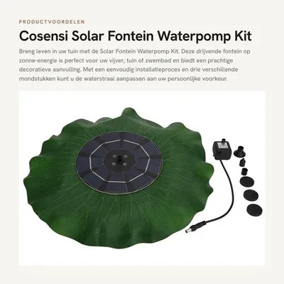 Produktbild von Solarbetriebene Springbrunnenpumpe – Solarenergie – Einfache Installation – Schwimmender Solarbrunnen – Für Garten und Teich