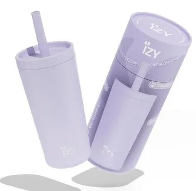 Produktbild von IZY Thermobecher 500ml Flieder, auslaufsicher, mit integriertem Strohhalm