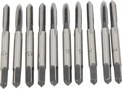 Image de Lot de 10 tarauds métriques M3,5 en acier au carbone pour machines-outils et usage industriel
