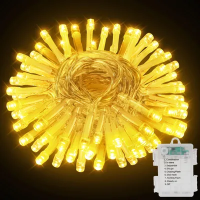 LED-Lichterkette, 50 warmweiße LEDs, batteriebetrieben, IP44