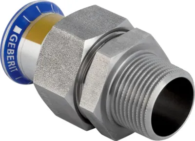 Produktbild von Geberit GE Mapress, ES Gas, Uebergangsverschr., UeWM, CrNi, flachdichtend, d35mm x R1 1/4, 1 Stk.