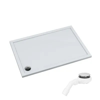 Produktbild von AQUABAD Duschwanne/Duschtasse Villa mit LeakProtect Technologie Smooth White 80x90cm Rechteck | inkl. Tempoplex Ablaufgarnitur 6963