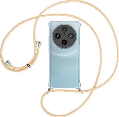 Produktbild von Handykette Backcover-Schutzhülle mit Band (Metall silberfarben) für vivo X100 Pro (V2324A) - Goldkordel