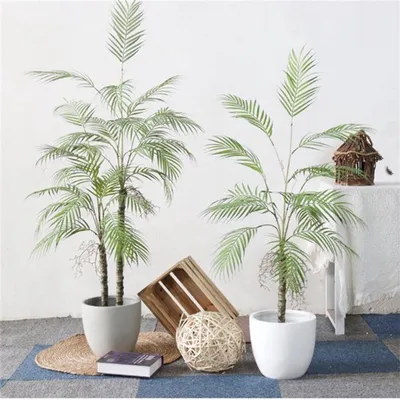 Immagine prodotto di Pianta artificiale a forma di palma, altezza 120 cm - Design verde realistico, ideale per interni ed esterni