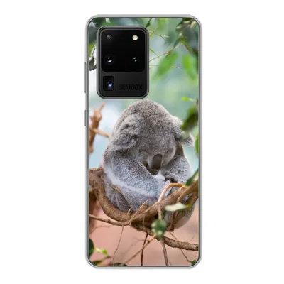 Produktbild von MuchoWow® Handyhülle Schutzhülle Hülle für Samsung Galaxy S20 Ultra Koala - Äste - Schlaf - Kinder - Jungen - Mädchen Silikon Softcase Handy Hülle - Karteninhaber