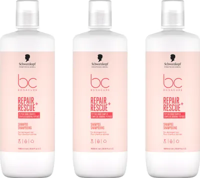 Produktbild von BC Bonacure Repair Rescue Shampoo 3x1000 ml