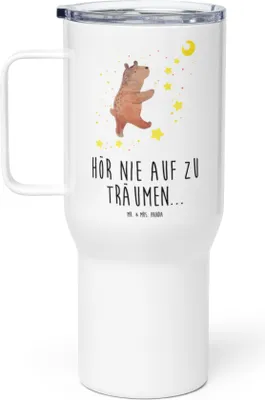 Produktbild von Mr. & Mrs. Panda Kaffee-to-go-Becher Bär Träume - Weiß - Geschenk, Traum, Thermobecher, Träumen, Isolierbecher, thermosbecher, Teddy, Kaffee-Thermobecher, Teetasse