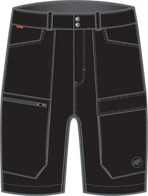Schwarze Zinal Hybrid Shorts von Mammut mit mehreren Taschen und kontrastierenden Nähten.