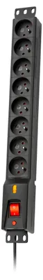 Produktbild von Lestar LXRM 816 Rack-Steckdosenleiste 19 Zoll, 8-fach, 16 A, 5 m, schwarz