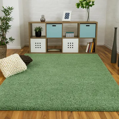 Produktbild von Luxus Hochflor Langflor Teppich Milano Mintgrün, Größe:400x500 cm