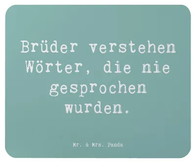 Produktbild von Mr. & Mrs. Panda Mouse Pad Spruch Bruderverständnis - Meeresbrise - Geschenk, Familienbande, persönliche Erinnerungen, laptop mauspad, Bruder, Geburtstage, Bruderherz