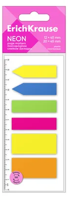 Produktbild von Seitenmarker 12mm Neon Plastik mit Skala wiederablösbar 150 Blatt