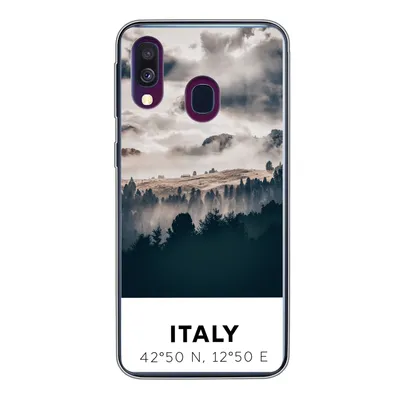 Produktbild von MuchoWow® Handyhülle Schutzhülle Hülle für Samsung Galaxy A40 Italien - Nebel - Wald - Baum Silikon Softcase Handy Hülle - Handy-Tasche