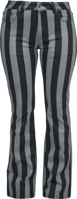 Produktbild von Gothicana by EMP Damen schwarz-grau gestreifte Hose W29L32