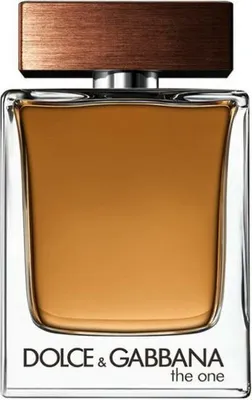 A close-up studio shot of a Dolce & Gabbana The One For Men Eau de Toilette spray bottle.