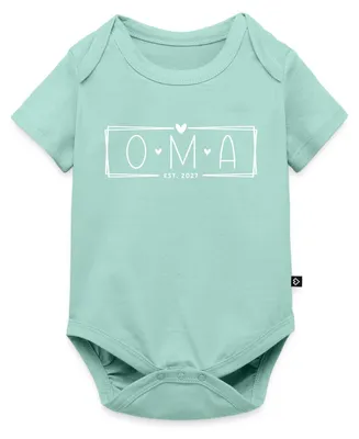 Produktbild von Spreadshirt Oma Est. 2027 | Werdende Oma Kurzarm Tages Baby Body, 80 (9-12 M.), Mint