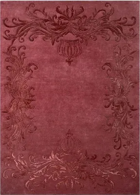 Produktbild von Pompöös by Casa Padrino Luxus Barock Teppich Krone von Harald Glööckler Bordeauxrot 200 x 300 cm