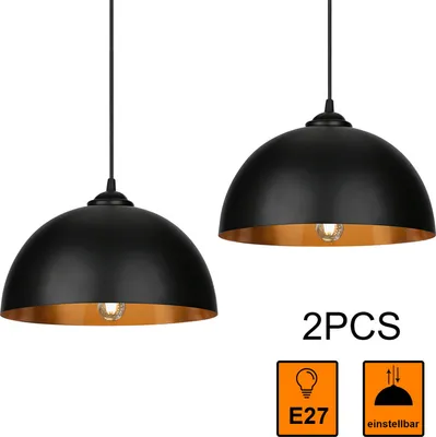 Produktbild von SWANEW 2er Set Pendelleuchte Lampenschirm Pendellampe Industrielle Vintage Metall E27 Hängelampe 60W Hängeleuchte Deckenlampe Ø 30cm