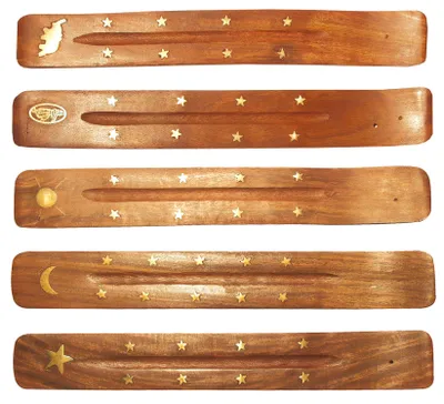 Produktbild von Räucherstäbchenhalter "India" Holz länglich 26cm