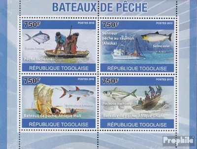 Produktbild von Briefmarken Togo 2010 Mi 3734-3737 Kleinbogen (kompl.Ausg.) postfrisch Fischerei