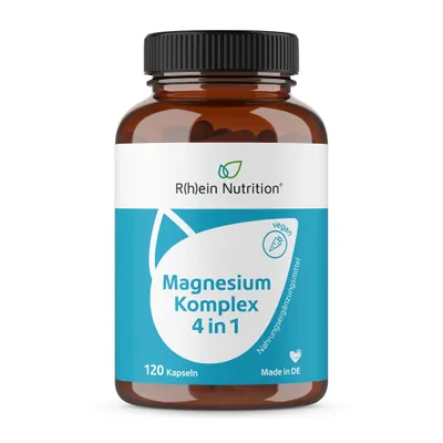 Produktbild von Magnesium Komplex 4in1 hochdosiert vegan Kapseln 120 St