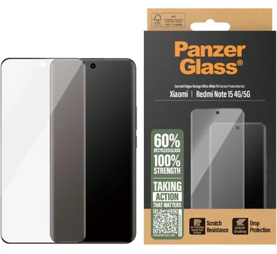 Imagen del producto de PanzerGlass Ultra Wide Fit Protector de pantalla para Xiaomi Redmi Note 15 - compatible con funda