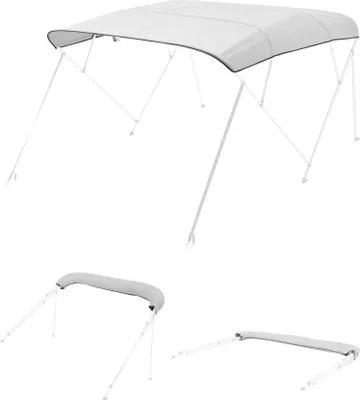 Produktbild von Ersatz-Bootsverdeck Bootsmarkise Bimini Top 246-262cm Hellgrau - Beschattungslösung für Boote
